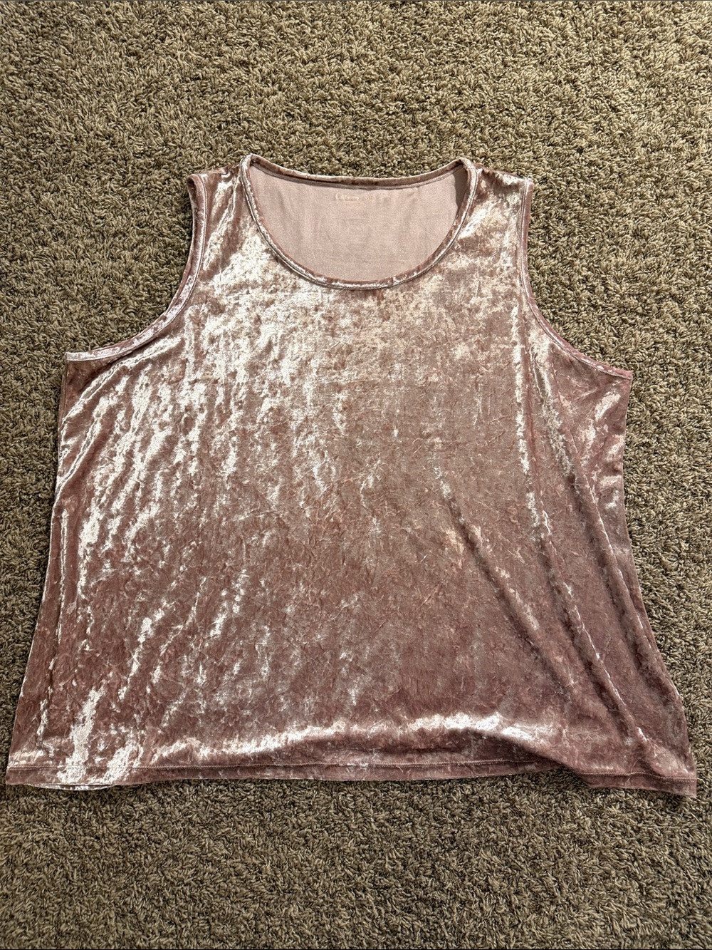 Coldwater Creek Dusty Rose Velvet Scoop Neck Tank